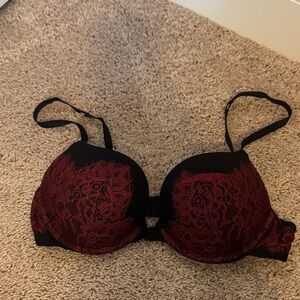 Victoria's Secret Black and Red Lace Bra